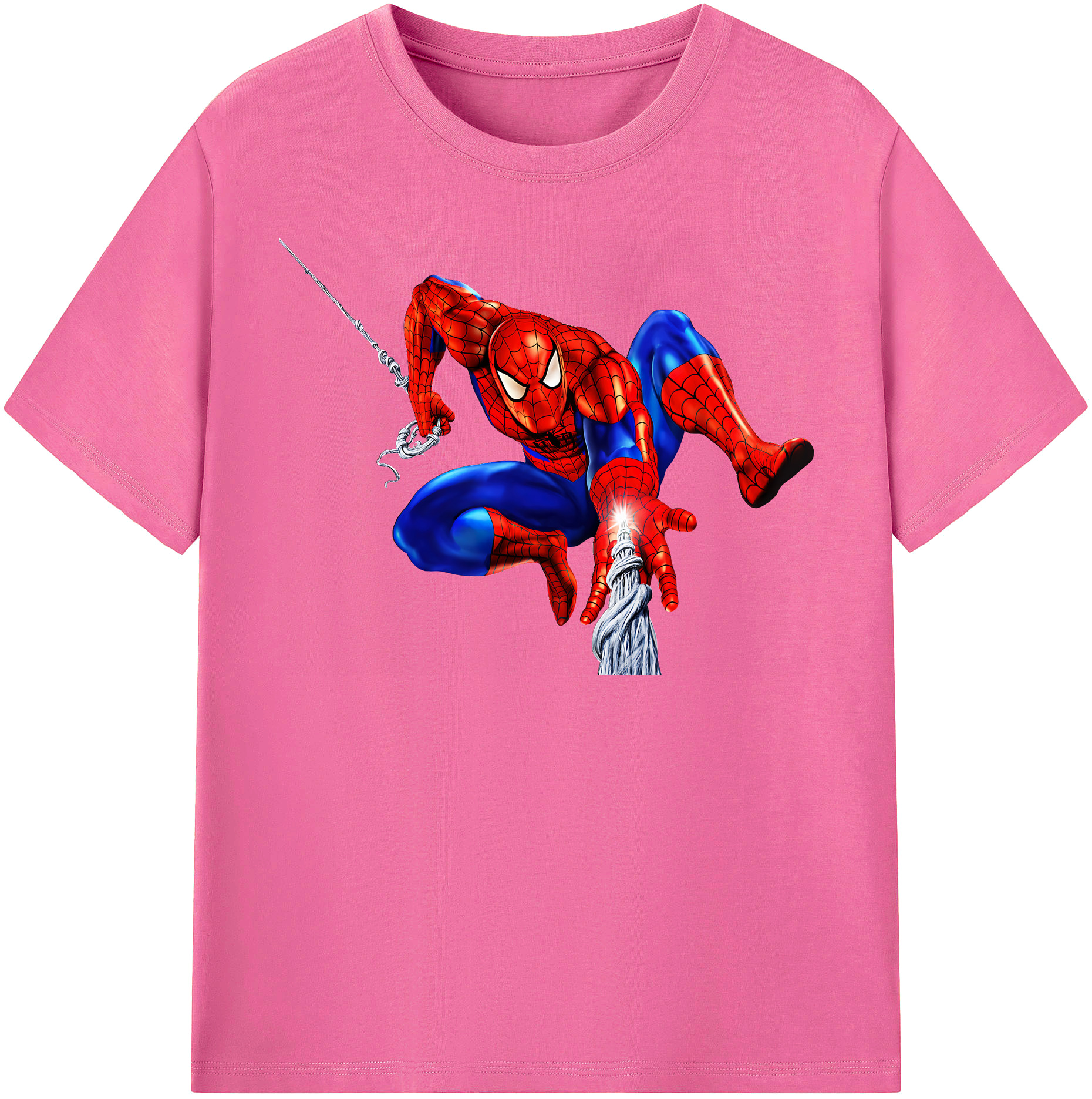 （画像用） Spider Man スパイダーマン レディースカジュアルプリントTシャツ（綿100％）
